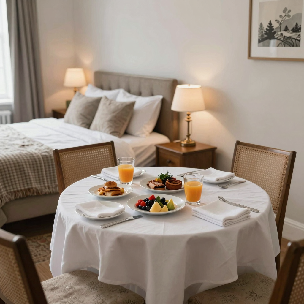Cozy bed and breakfast interior with unique features and breakfast offerings