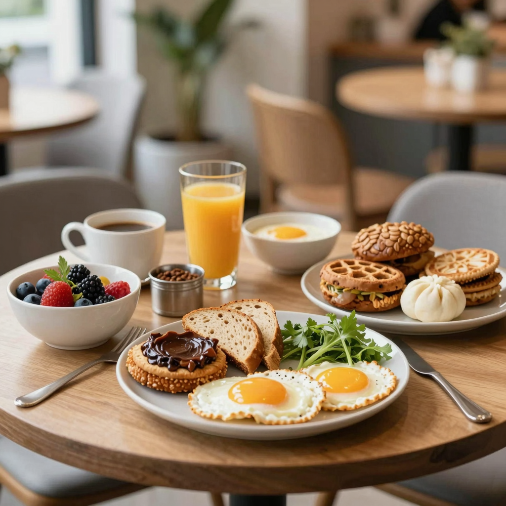 An inviting breakfast layout featuring healthy options.