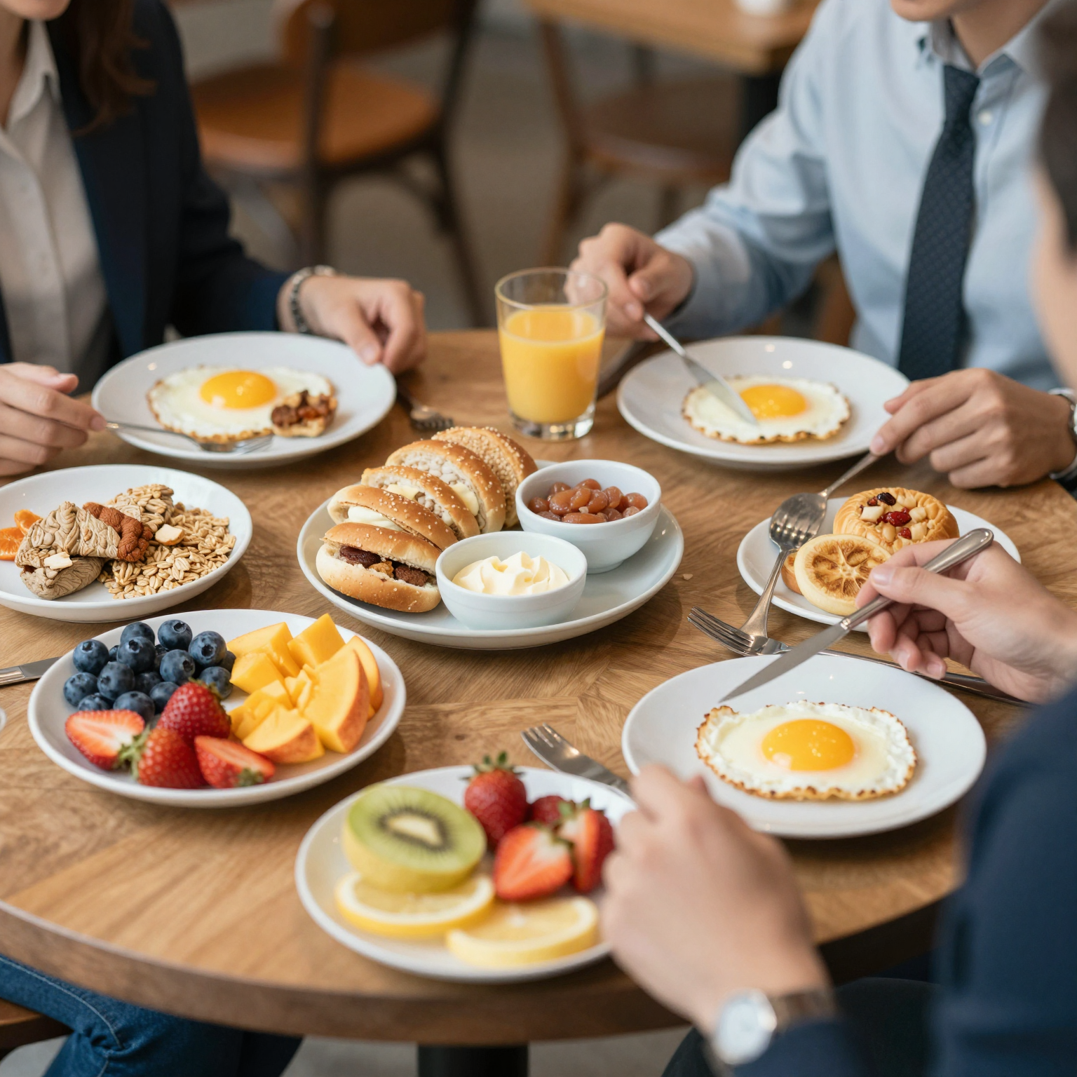 Breakfast at Dimaniyat Cafe