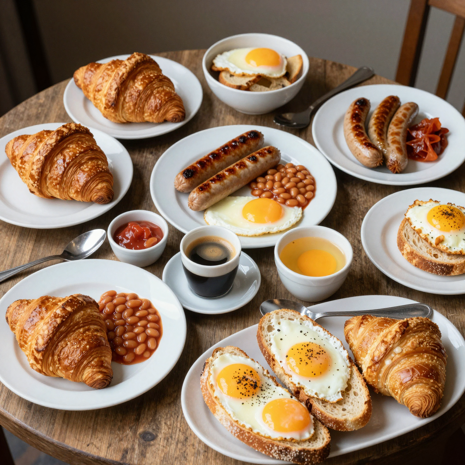 Traditional European Breakfast Spread