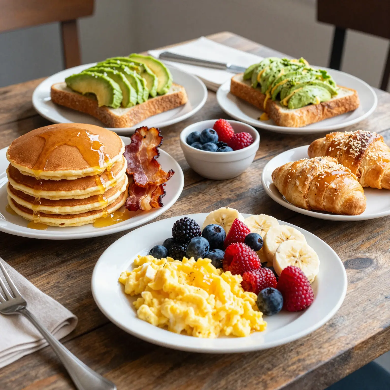 A vibrant breakfast spread