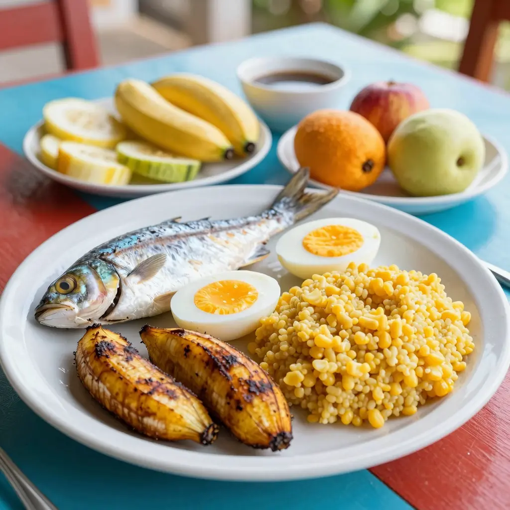 Traditional Antiguan Breakfast Spread