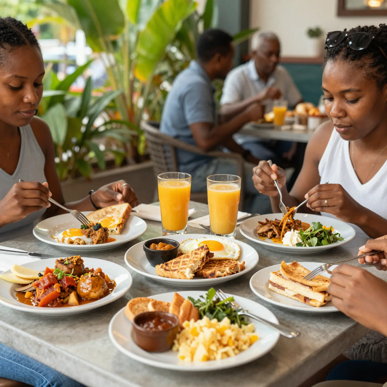 Breakfast spread in Antigua