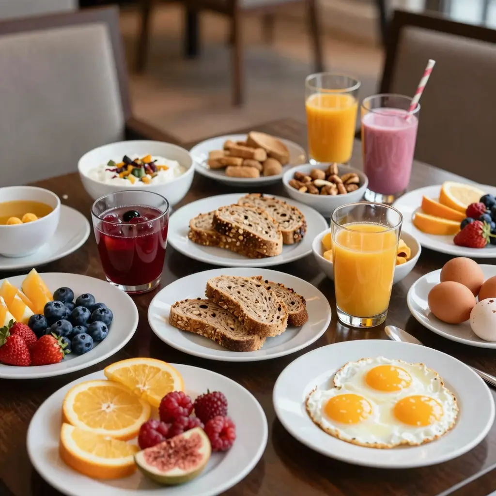 Healthy Hotel Breakfast Spread