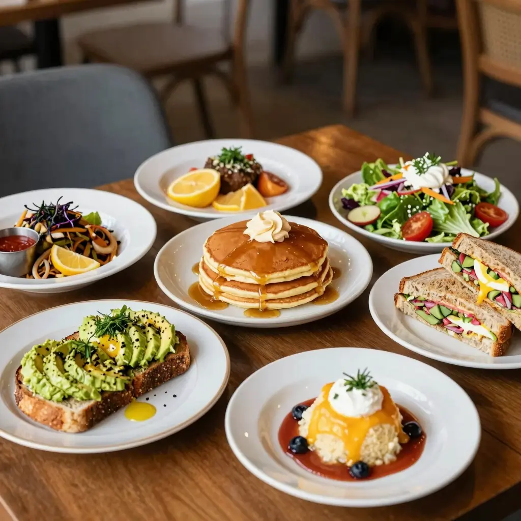 A selection of Huckleberry's breakfast and lunch dishes