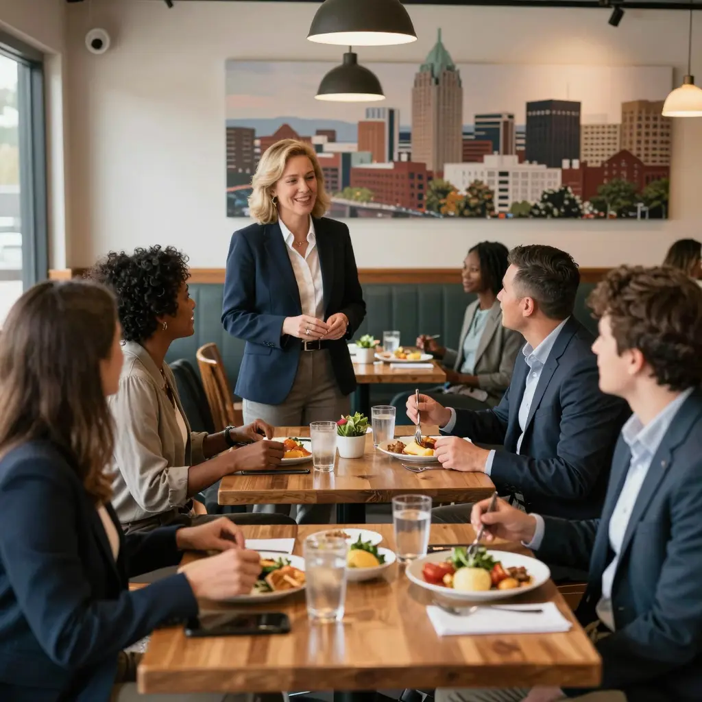 Professional breakfast networking event in Spartanburg