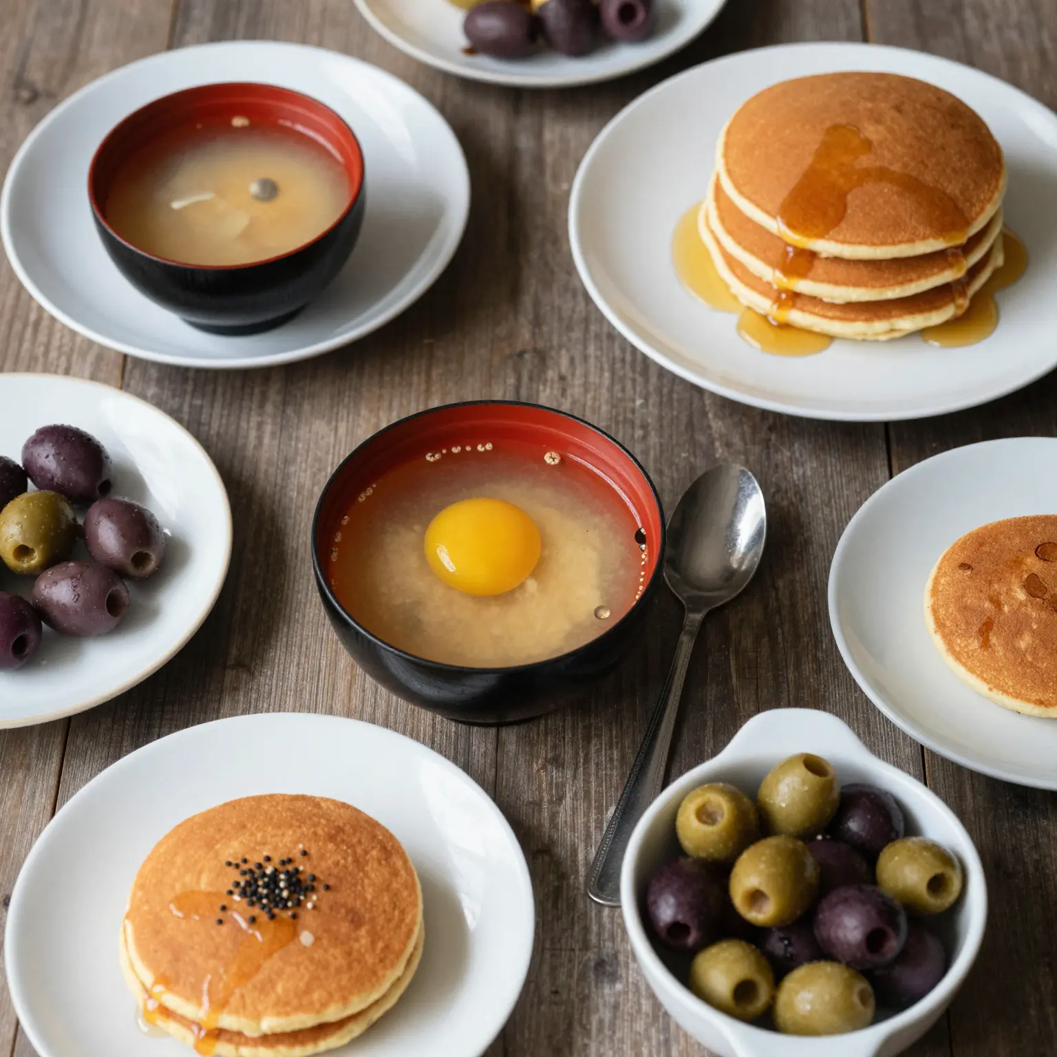 Breakfast Spread from Various Cultures