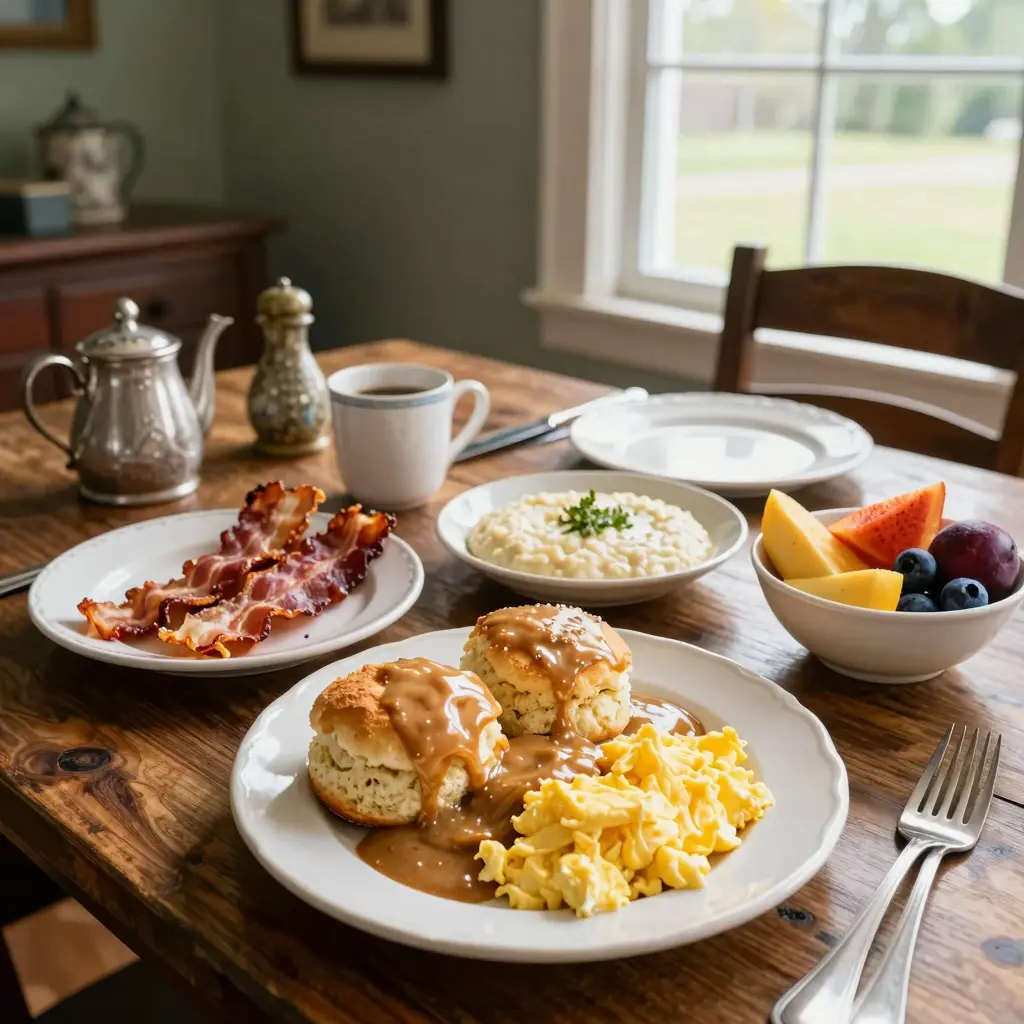 A traditional southern breakfast setting